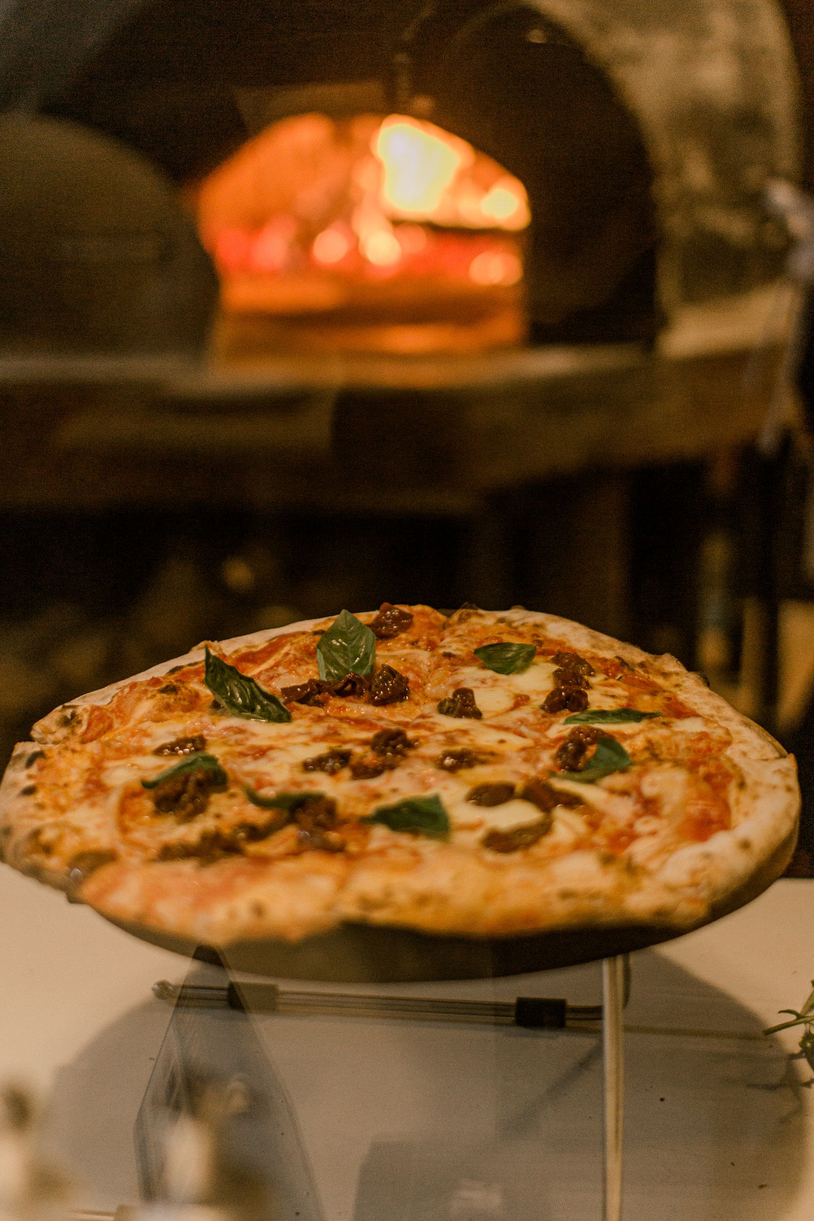 Pizza Margherita segar dari oven